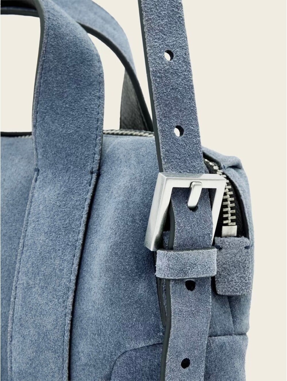 AllSaints Ares Compact Leather Crossbody Bag NWT Sea Blue - Picture 4 of 6